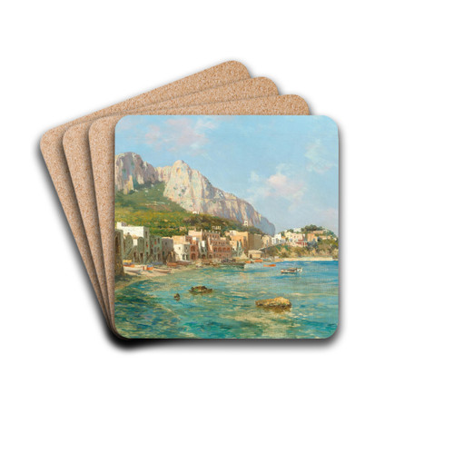 A Scene in Capri by Enrico Gargiulo Drink Coasters - set of 4