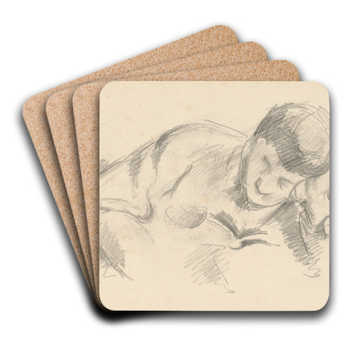 The Artist's Son Leaning on his Elbow by Paul Czanne Art Drink Coaster set