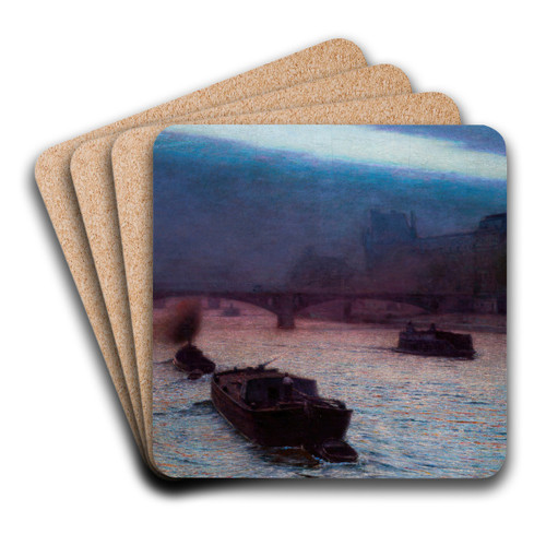 Evening on the Seine by Aleksander Gierymski Art Drink Coaster set