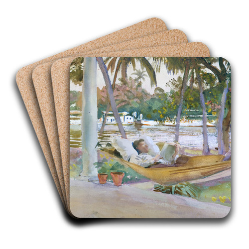 Figure in Hammock, Florida by John Singer Sargent Art Drink Coaster set