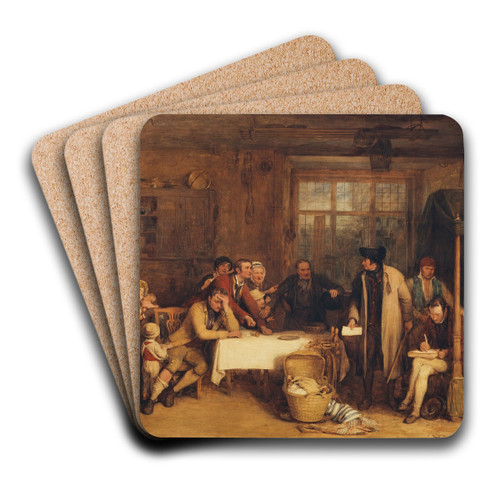 Distraining for Rent by Sir David Wilkie Art Drink Coaster set Distraining for Rent by Sir David Wilkie Art Drink Coaster set