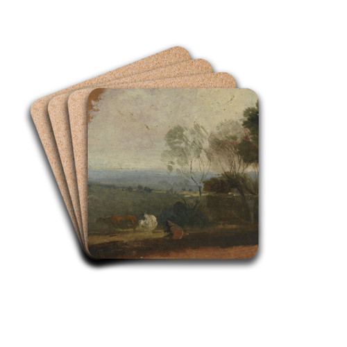 Landscape with Lake and Cattle by Thomas Barker Of Bath Drink Coasters - set of 4