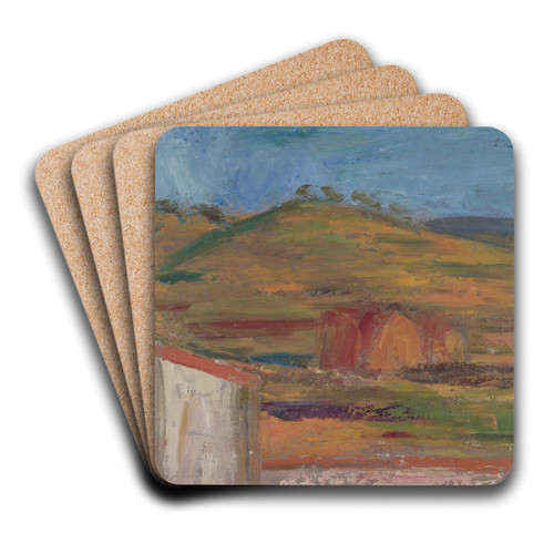 landscape by Mark Gertler Art Drink Coaster set landscape by Mark Gertler Art Drink Coaster set
