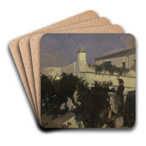 Spanish Villa in Medina Sidonia by Frank Buchser Art Drink Coaster set