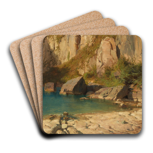 Bei Flelen am Vierwaldstttersee by Alexandre Calame Art Drink Coaster set