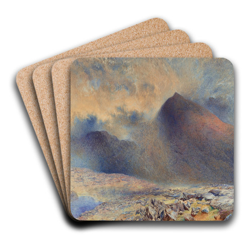 Mount Snowdon through Clearing Clouds by Alfred William Hunt Art Drink Coaster set