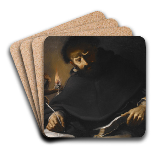 St. Dominic and the Devil by Pietro della Vecchia Art Drink Coaster set
