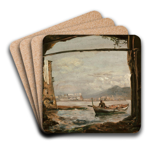 View from a grotto near Posillipo by Johan Christian Dahl Art Drink Coaster set