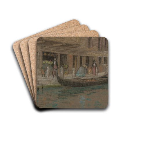 A canal in Venice by Joseph Edward Southall Drink Coasters - set of 4 A canal in Venice by Joseph Edward Southall Drink Coasters - set of 4