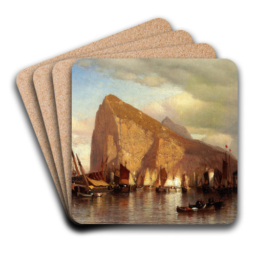 Clearing Storm at Gibraltar by Samuel Colman Art Drink Coaster set
