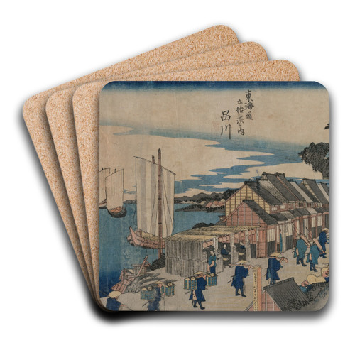 Shinagawa (from the series Fifty-three Stations of the Tokaido) by Utagawa Hiroshige II Art Drink Coaster set