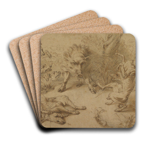 A Wild Boar at Bay by Frans Snyders Art Drink Coaster set