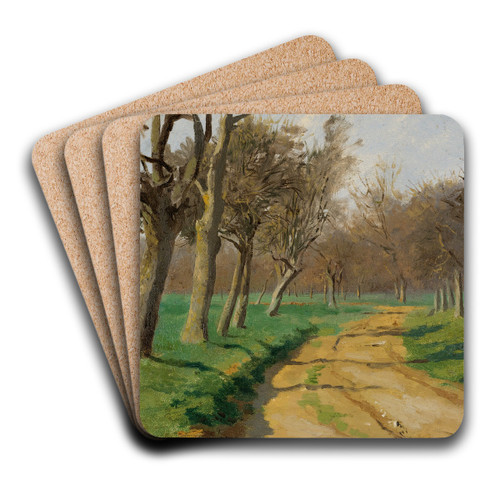 La Plaine Et Les Champs (Le Chemin Tournant A L'entre Du Bois) by Rosa Bonheur Art Drink Coaster set