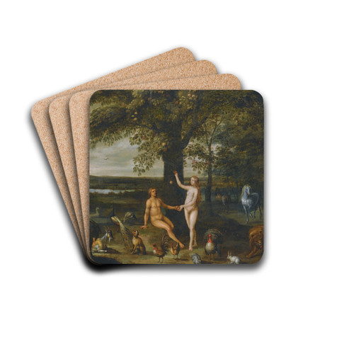 The Fall Of Man by Isaac Van Oosten Drink Coasters - set of 4 The Fall Of Man by Isaac Van Oosten Drink Coasters - set of 4