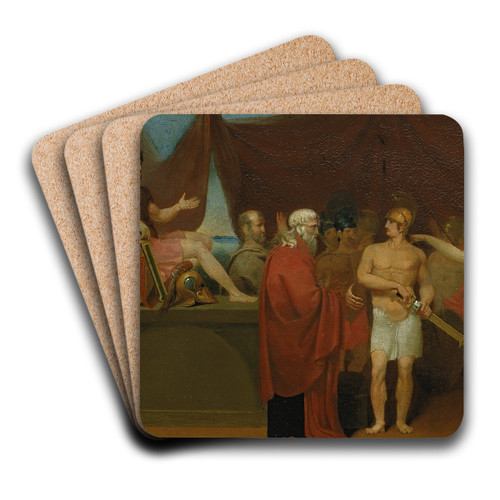 Quarrel of Achilles and Agamemnon by William Page Art Drink Coaster set Quarrel of Achilles and Agamemnon by William Page Art Drink Coaster set