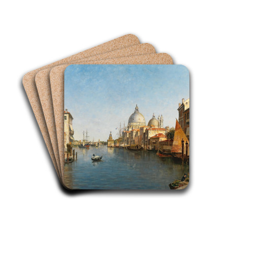 Venice, A view of the Grand Canal by Ernst Stache Drink Coasters - set of 4 Venice, A view of the Grand Canal by Ernst Stache Drink Coasters - set of 4