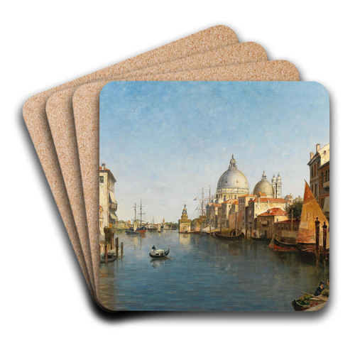 Venice, A view of the Grand Canal by Ernst Stache Art Drink Coaster set Venice, A view of the Grand Canal by Ernst Stache Art Drink Coaster set