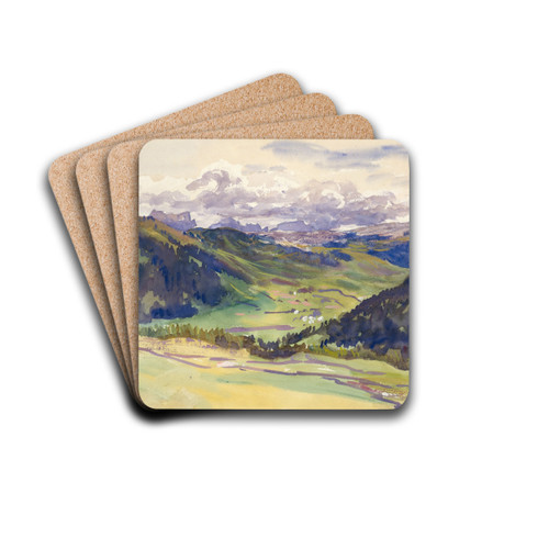 Open Valley, Dolomites by John Singer Sargent Drink Coasters - set of 4