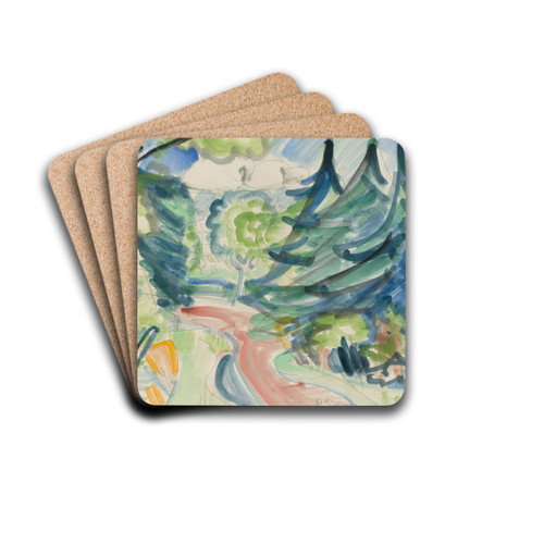 Waldstrae im Taunus by Ernst Ludwig Kirchner Drink Coasters - set of 4