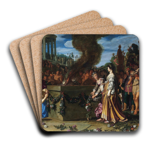 Orestes and Pylades Disputing At The Altar by Pieter Lastman Art Drink Coaster set