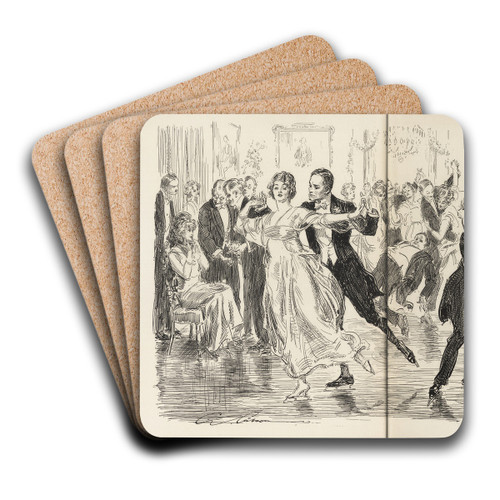 The latest craze by Charles Dana Gibson Art Drink Coaster set