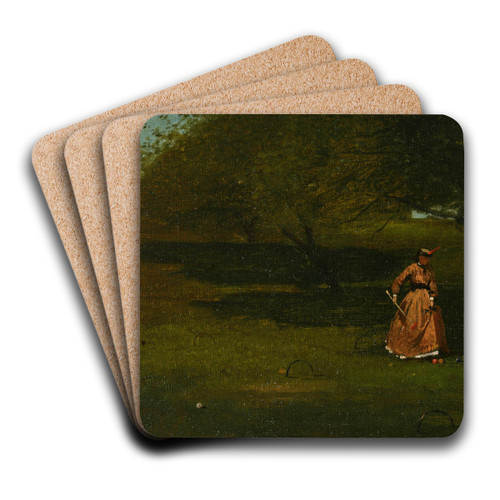 Croquet Player by Winslow Homer Art Drink Coaster set
