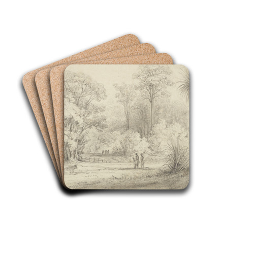 Hutt Road, from the windows of Hawkeshead by William Swainson Drink Coasters - set of 4