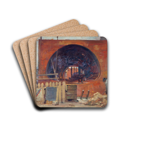 Les travaux du mtropolitain place Saint-Michel by Victor Marec Drink Coasters - set of 4