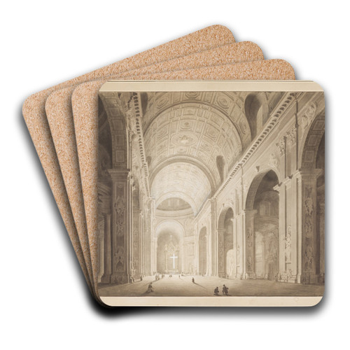 Das Innere der Peterskirche in Rom by Francesco Pannini Art Drink Coaster set