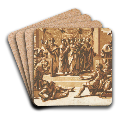 Ananias' dd by Ugo Da Carpi Art Drink Coaster set