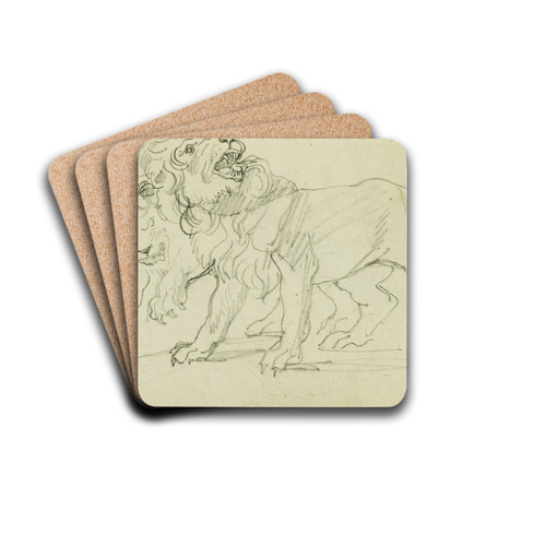 Pair of lions by Thodore Gricault Drink Coasters - set of 4