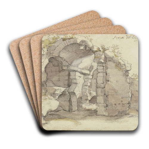 Ruine eines antiken tonnengewlbten Baus by Bartholomeus Breenbergh Art Drink Coaster set