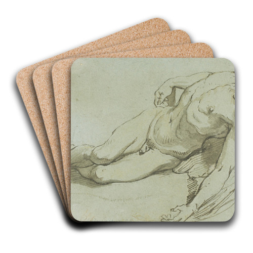 The Dead Christ by Charles Le Brun Art Drink Coaster set