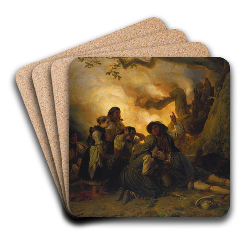 Shepherd Struck by Lightning by Jakob Becker Art Drink Coaster set Shepherd Struck by Lightning by Jakob Becker Art Drink Coaster set