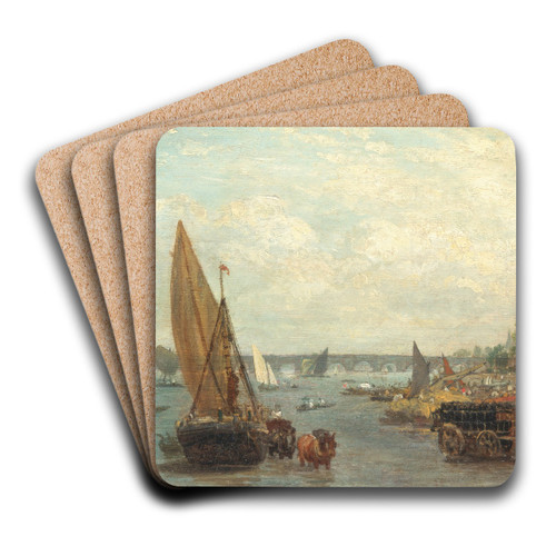 Westminster Bridge by Frederick Nash Art Drink Coaster set