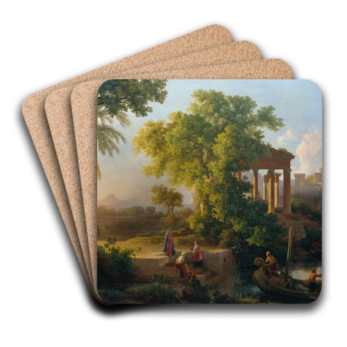 Landschaft mit der Berufung des Hl. Petrus by Kroly Mark Art Drink Coaster set