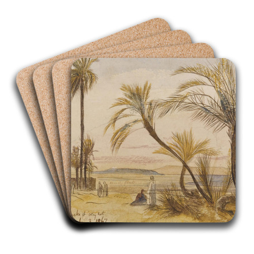 Wady Halfen, Egypt by Edward Lear Art Drink Coaster set Wady Halfen, Egypt by Edward Lear Art Drink Coaster set