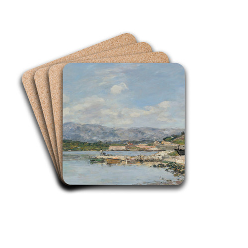 Antibes, Le Fort Carr by Eugne Boudin Drink Coasters - set of 4 Antibes, Le Fort Carr by Eugne Boudin Drink Coasters - set of 4