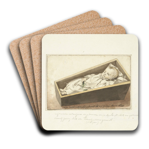 Catherina ter Borch in haar doodskistje by Gerard ter Borch Art Drink Coaster set
