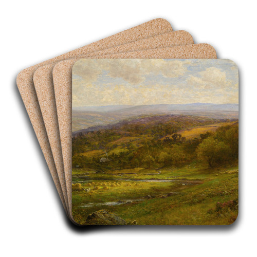 Landscape With CattleAnd Haystacks by Alfred Augustus Glendening Art Drink Coaster set Landscape With CattleAnd Haystacks by Alfred Augustus Glendening Art Drink Coaster set