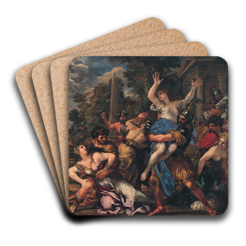 Rape of the Sabines by Pietro da Cortona Art Drink Coaster set