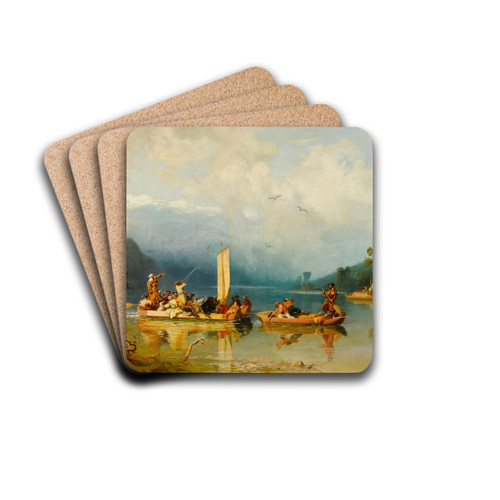 A Hunting Party in the Caucasus by Paul von Franken Drink Coasters - set of 4