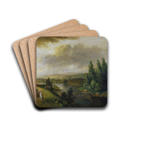Schnbusch Castle near Aschaffenburg by Christian Georg Schtz the elder Drink Coasters - set of 4