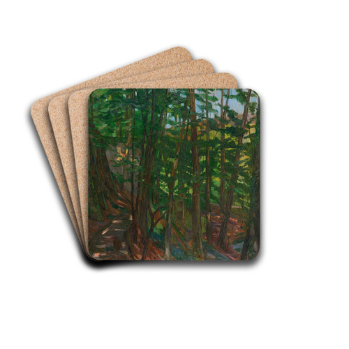 Stift Neuburg, Parkmauer mit Forellenteich II by Wilhelm Trbner Drink Coasters - set of 4