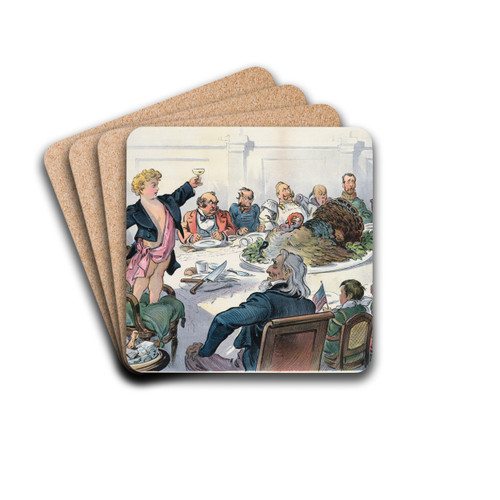 A Thanksgiving toast by Udo Keppler Drink Coasters - set of 4
