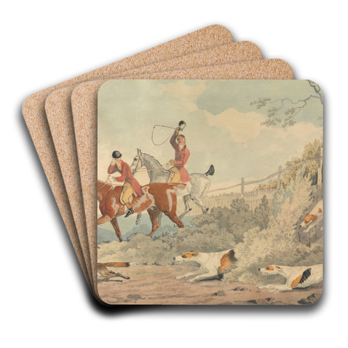 Foxhunting: Near the Death by Edwin Cooper Art Drink Coaster set Foxhunting: Near the Death by Edwin Cooper Art Drink Coaster set