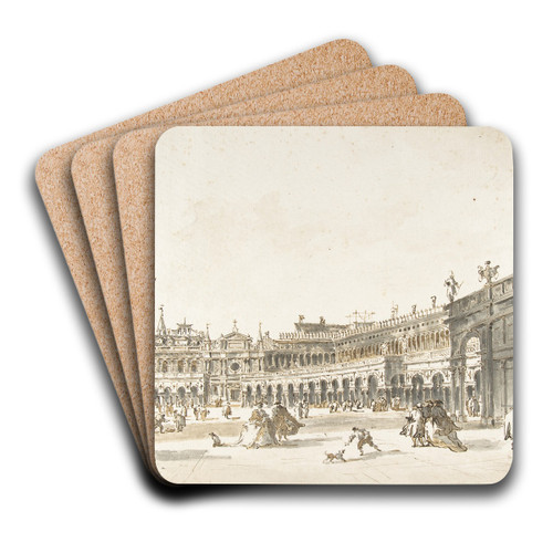 Piazza San Marco Decorated for the Festa della Sensa by Giacomo Guardi Art Drink Coaster set