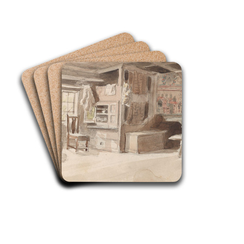 Interir, Leksand by Adolph Tidemand Drink Coasters - set of 4