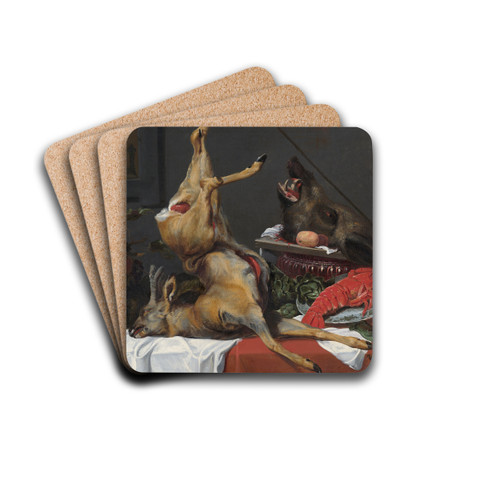 Still Life with a Dead Stag by Frans Snyders Drink Coasters - set of 4 Still Life with a Dead Stag by Frans Snyders Drink Coasters - set of 4