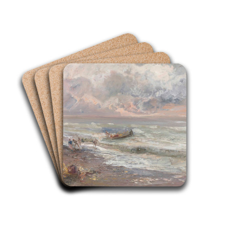 Ritorno dalla Pesca, Bordighera by Pompeo Mariani Drink Coasters - set of 4 Ritorno dalla Pesca, Bordighera by Pompeo Mariani Drink Coasters - set of 4